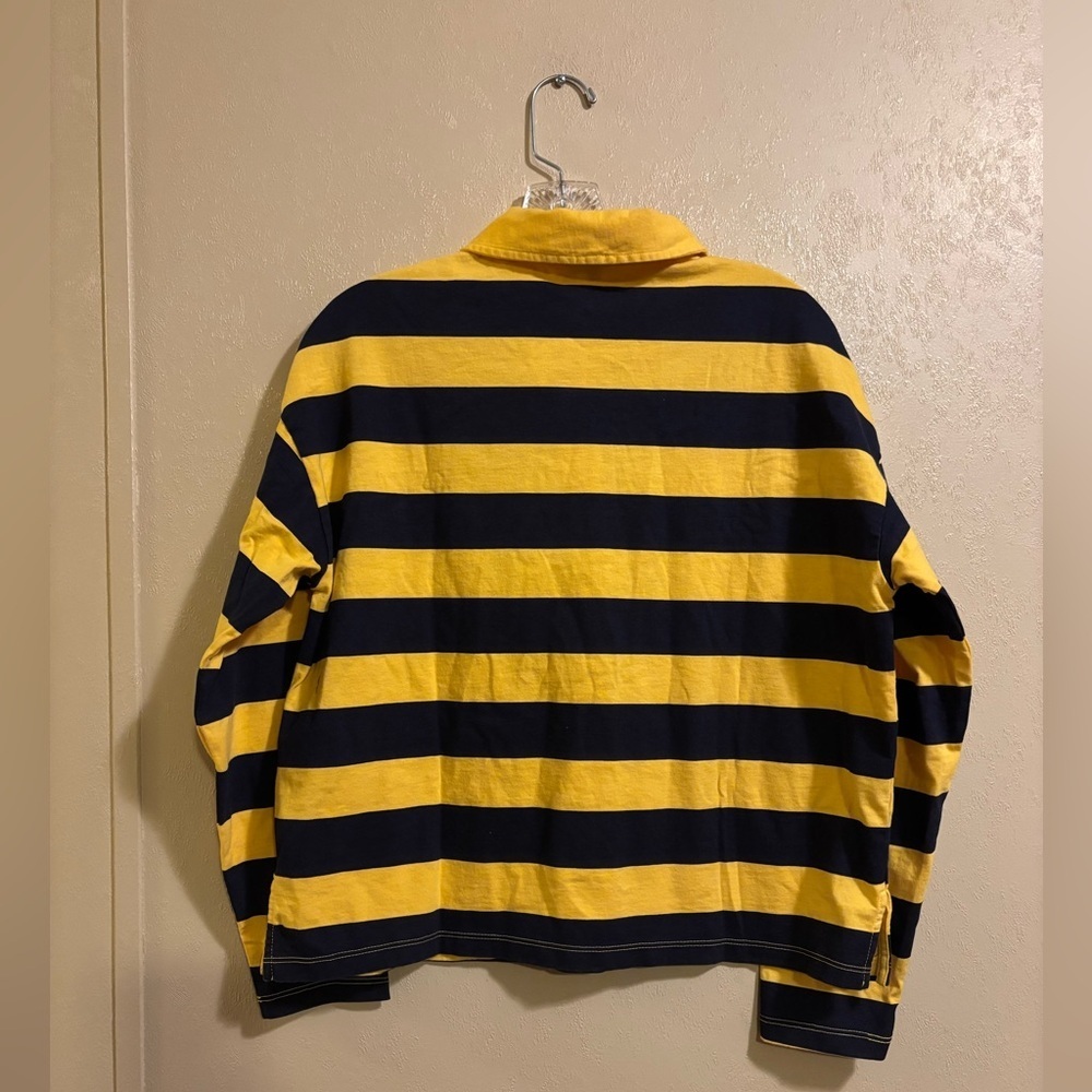 NWT Sundry Sun Striped Cropped Polo shirt sz XS - Picture 2 of 6